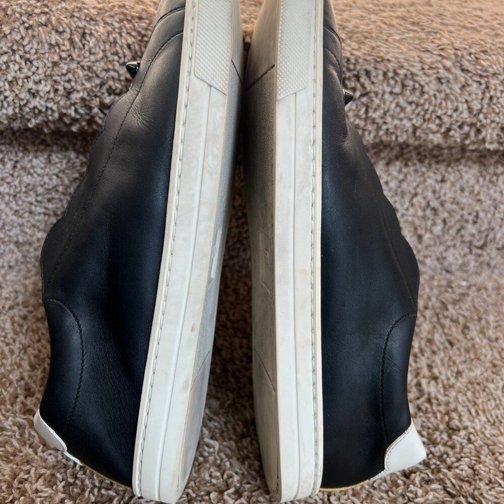 Fendi Black Leather Rockoko Slip-On Sneakers Size 8.5 - Picture 7 of 14